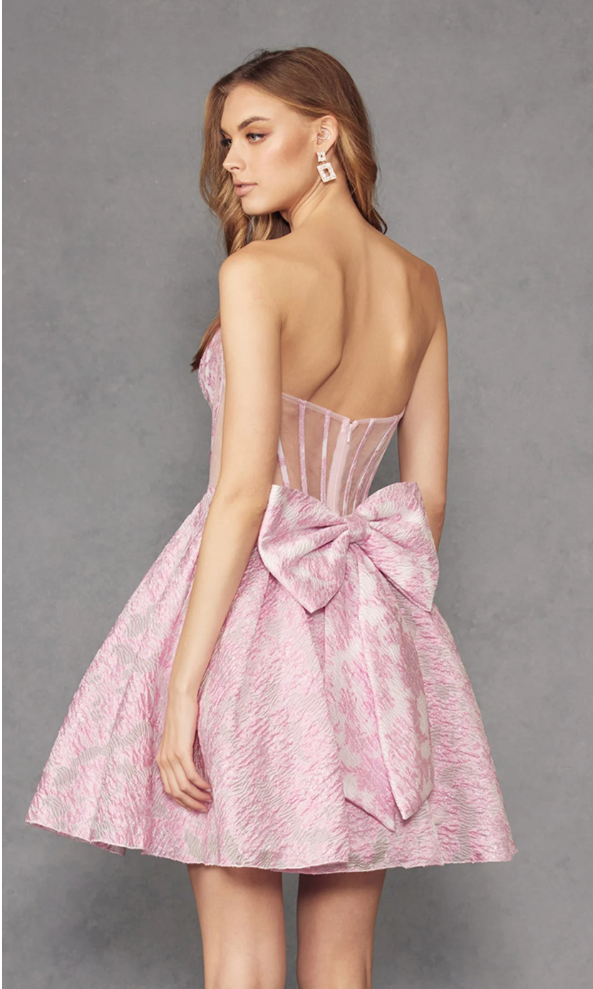 Big Bow Strapless Short Dress