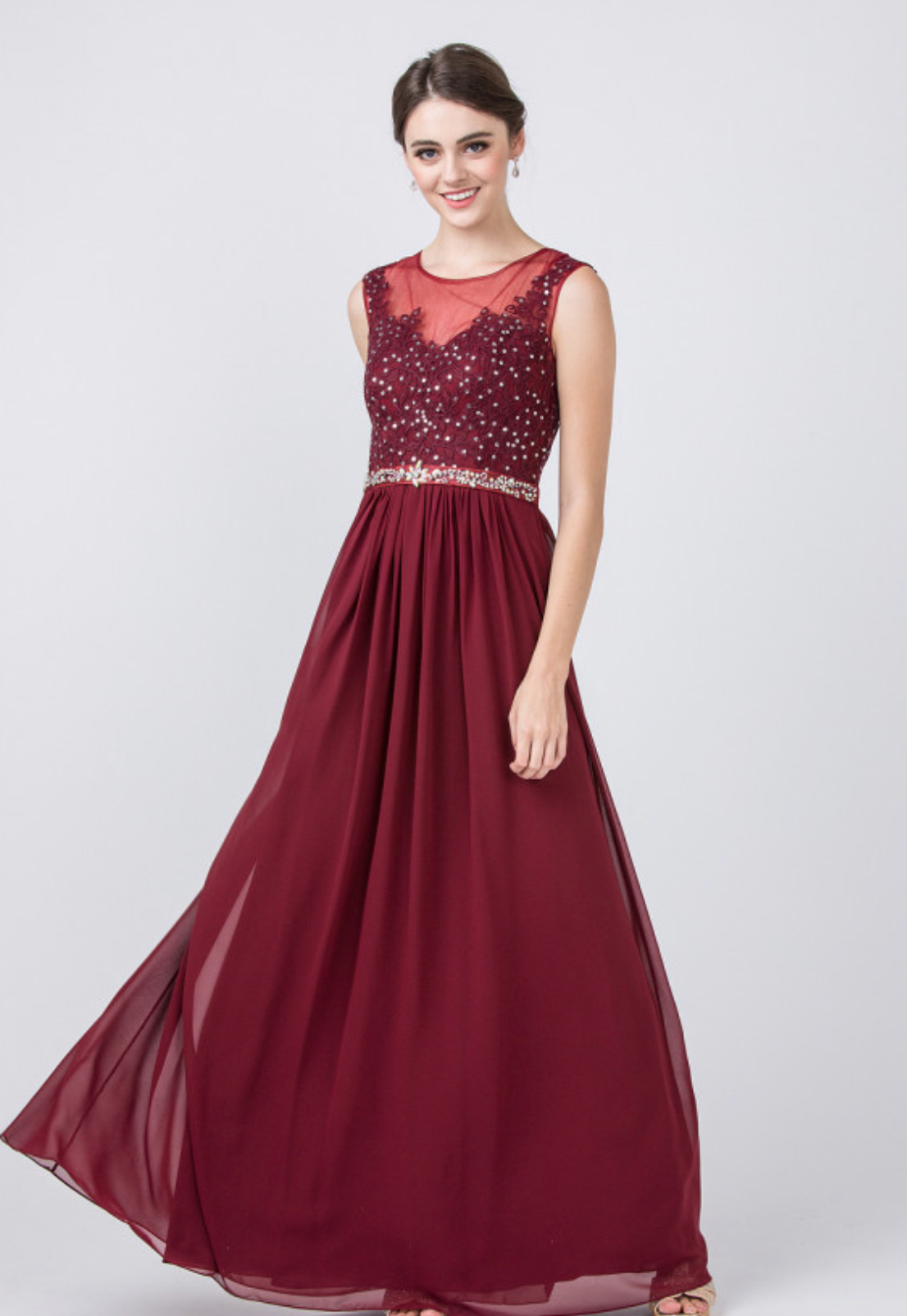 Burgundy Formal Dress 6169