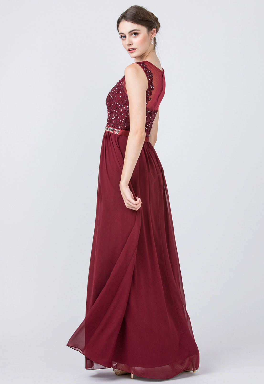 Burgundy Formal Dress 6169